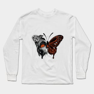 Butterfly with skull and weed Long Sleeve T-Shirt